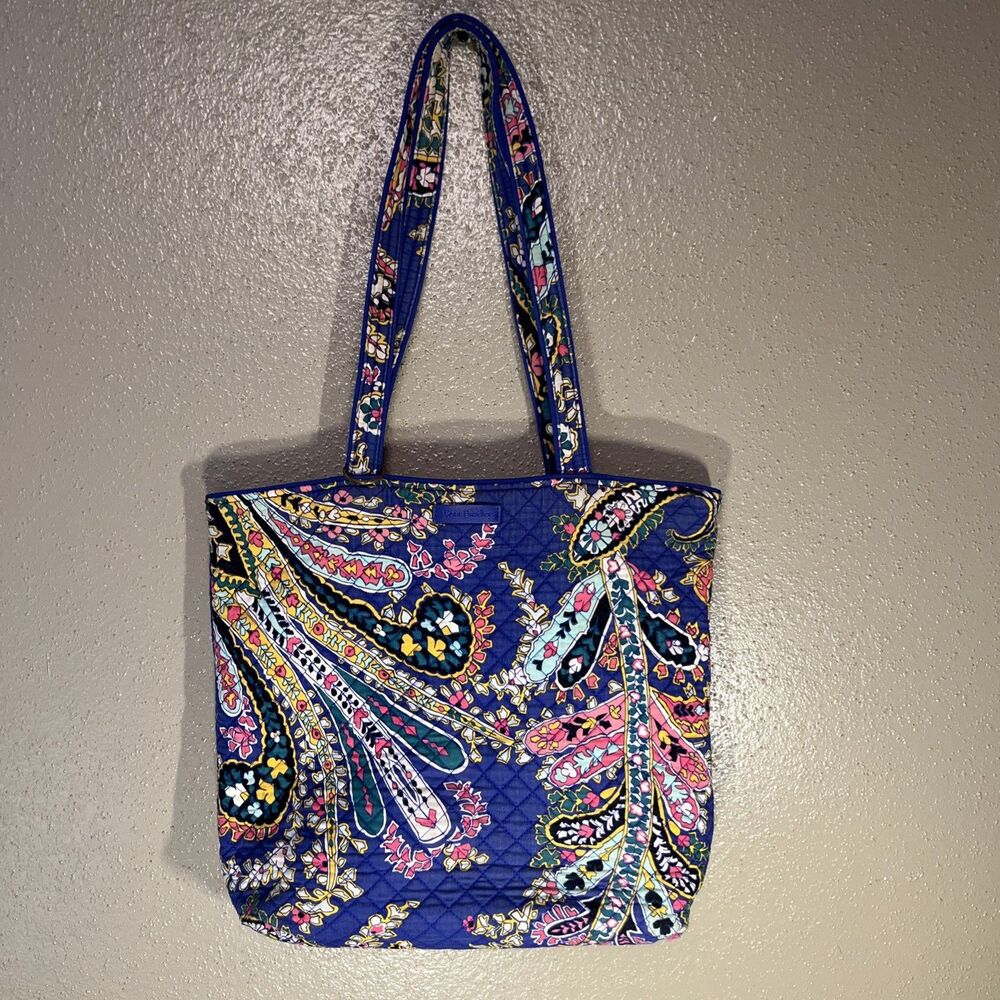 VERA BRADLEY Iconic Glenna Satchel Purse - Romantic Paisley - Royal Blue